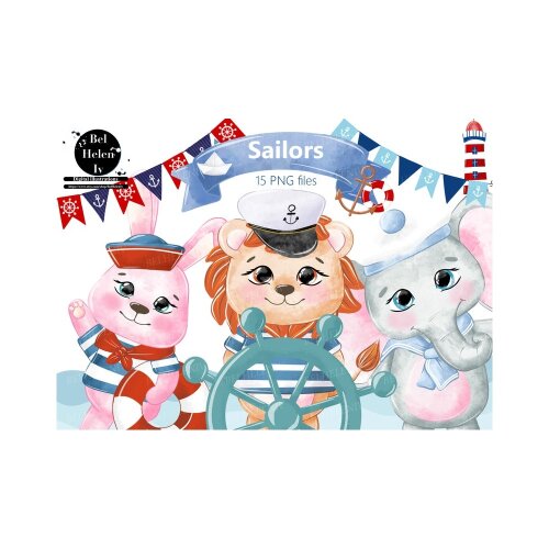 Kit Digital animais watercolor aquerela, png, clipart, fundo transparente 23