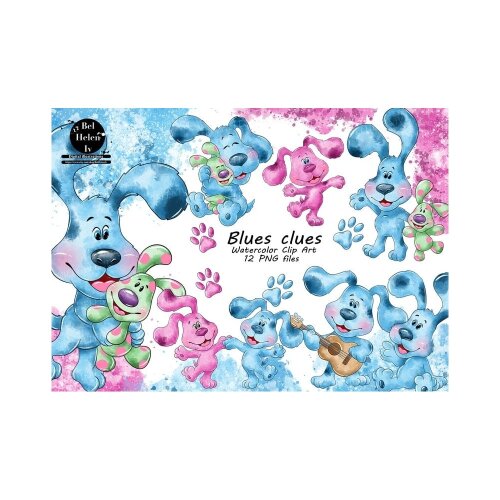 Kit Digital Blue's Clues PNG  As Pistas de Blue Clipart  Blue e Magenta  Arquivos Digitais
