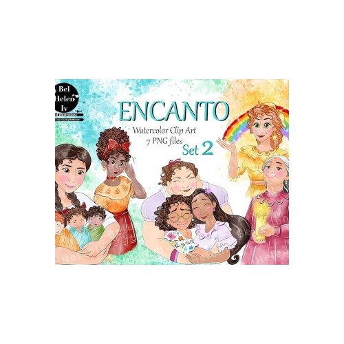 Kit Digital Encanto PNG  Família Madrigal Clipart  Elementos Encanto Aquarela  Arquivos Digitais