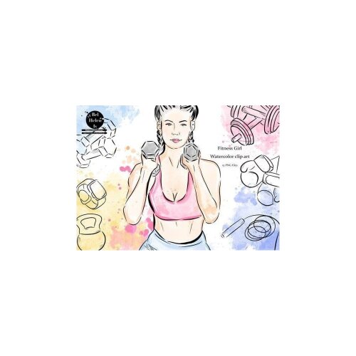 Kit Digital Fitness PNG  Fitness Girl Clipart  Academia Aquarela  Arquivos Digitais