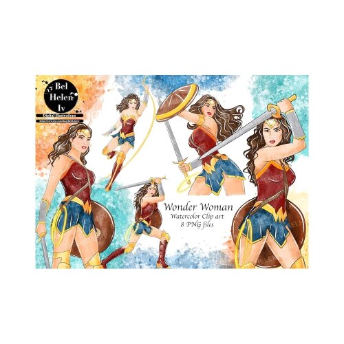 Kit Digital Mulher Maravilha PNG  Wonder Woman Clipart  Super Heroína  Arquivos Digitais