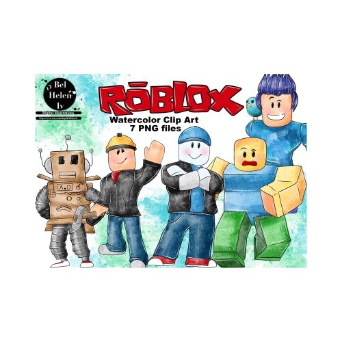 Kit Digital Roblox PNG  Roblox Clipart  Personagens Roblox Aquarela  Arquivos Digitais