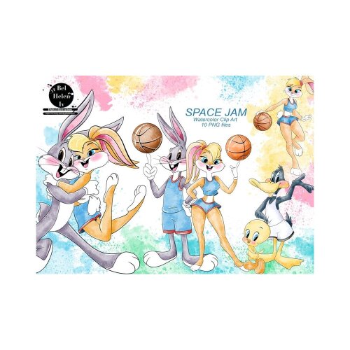 Kit Digital Space Jam PNG  Looney Tunes Clipart  Pernalonga e Lola Bunny  Arquivos Digitais