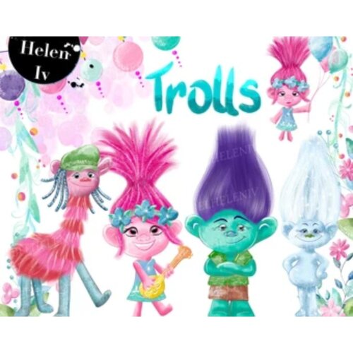 Kit Digital Trolls PNG  Trolls Clipart  Poppy, Tronco e Amigos  Arquivos Digitais