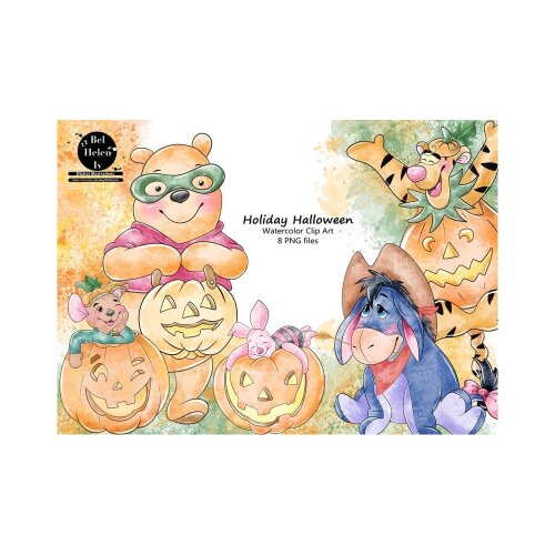 Kit Digital Ursinho Pooh Halloween PNG  Winnie the Pooh Clipart  Elementos Halloween  Arquivos Digitais
