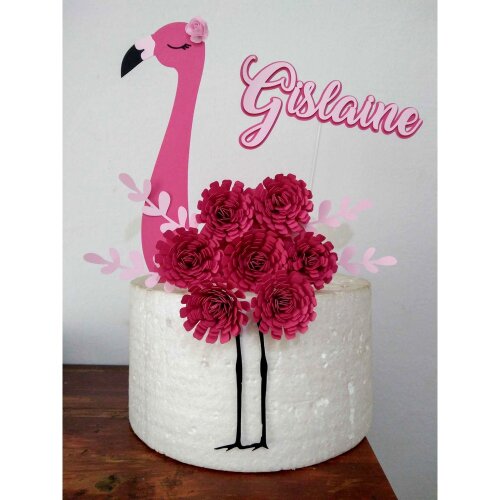 Topo de Bolo Flamingo 01