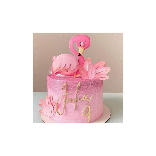 Topo de Bolo Flamingo 18