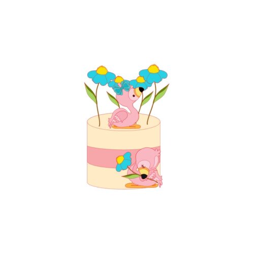 Topo de Bolo Flamingo 44