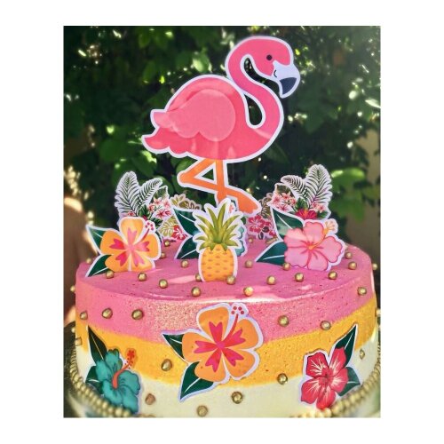 Topo de Bolo Flamingo 47