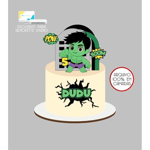 1106 - Arquivo Topo de Bolo Hulk Baby