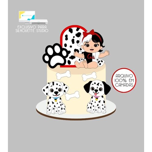 1241 - Arquivo Topo de Bolo Cruella Baby