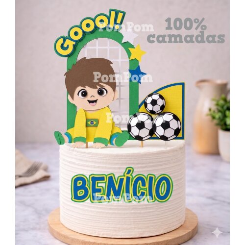 Topo de Bolo Futebol Brasil 0123