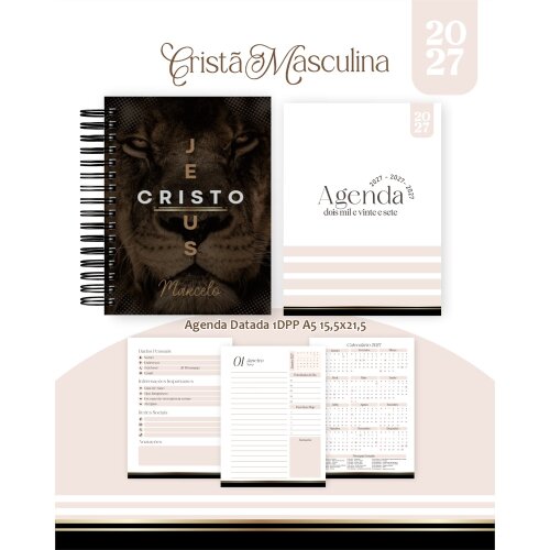 Pack Encadernação 2027 , Agenda, Planner, Calendário 10) CRISTÃ MASCULINA
