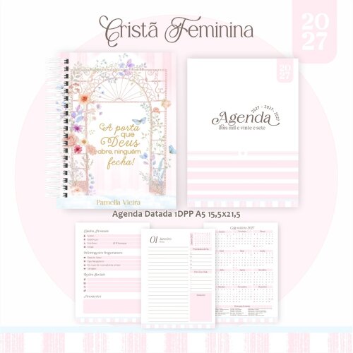 Pack Encadernação 2027 , Agenda, Planner, Calendário 3) COLEÇÃO FEMININA
