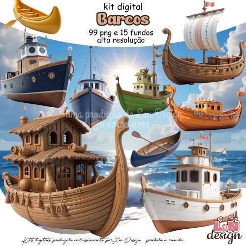 Kit Digital Papelaria Personalizada png Barcos ( Drive da Ana)