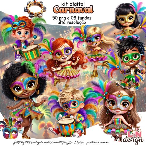 Kit Digital Papelaria Personalizada png Carnaval ( Drive da Ana)