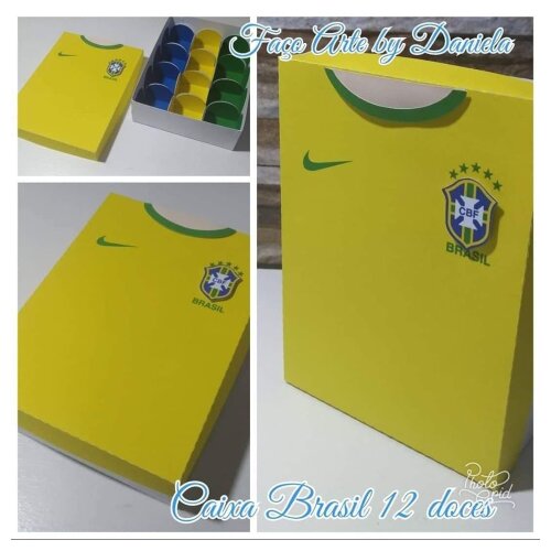Caixa Brasil arquivo de corte para 12 doces