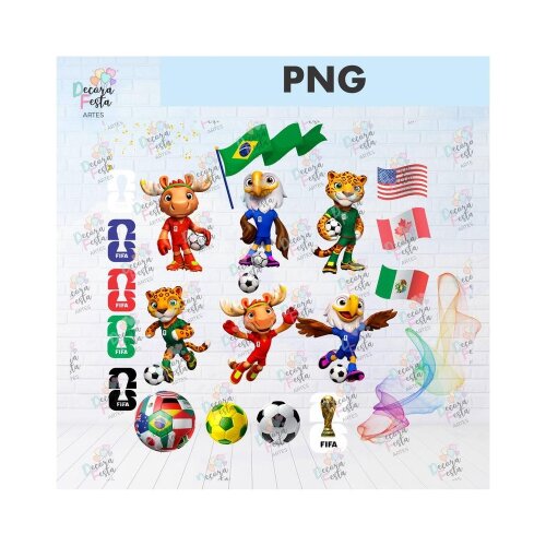 Kit Digital Mascotes copa do mundo
