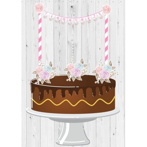 Topo de BoloFloral 54