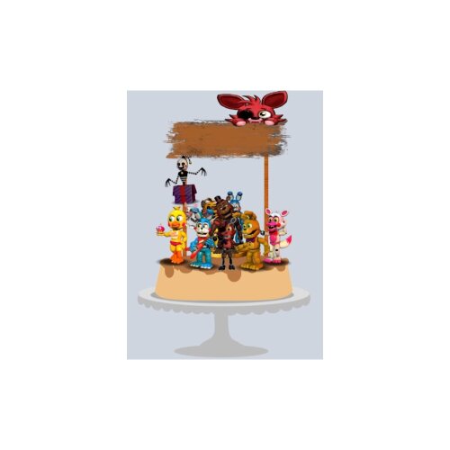Topo de Bolo 01 - Five Night at Freddys a