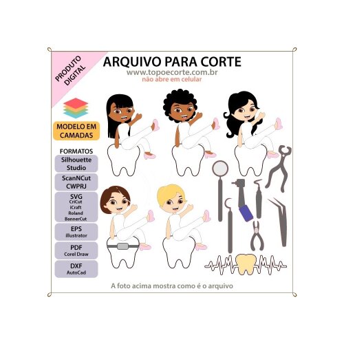 Topo de bolo Dentista 04