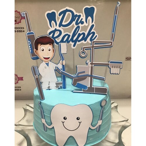 Topo de bolo Dentista 05