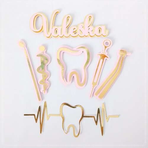 Topo de bolo Dentista 13