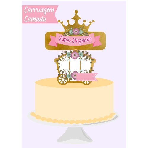 Topo de bolo 01 - Carruagen a