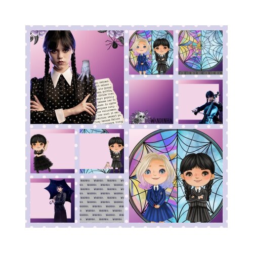 Kit Digital Etiqueta escolar para imprimir  Wandinha V2 EE