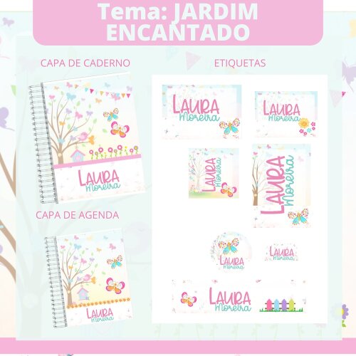 Kit Digital Etiqueta escolar para imprimir  Jardim V7 EE
