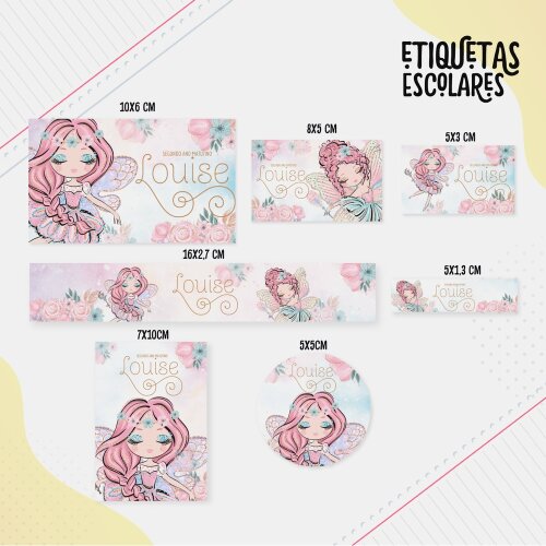 Kit Digital Etiqueta escolar para imprimir  Fada V3 EE