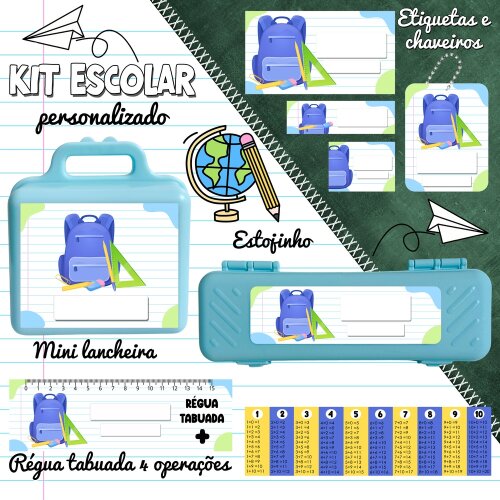 Kit Digital Etiqueta escolar para imprimir  V1 EE Escola