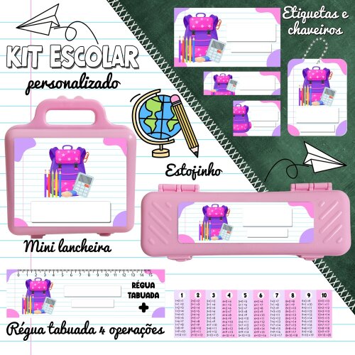 Kit Digital Etiqueta escolar para imprimir  V2 EE Escola