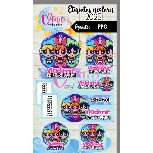 Kit Digital Etiqueta Escolar Meninas Super Poderoas