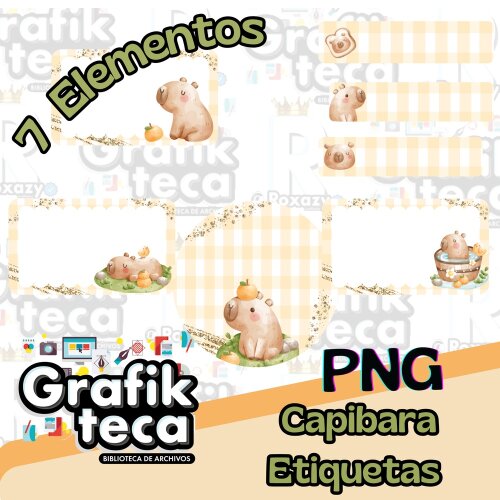 Kit Digital Etique Escolar Capivara
