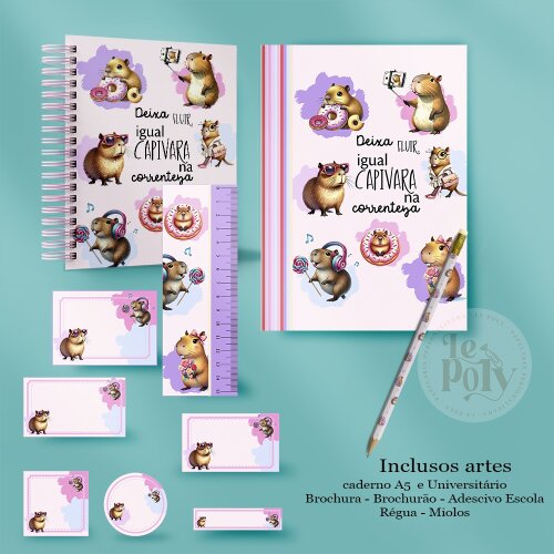 Kit Digital Etiqueta escolar para imprimir  V13 EECapivara