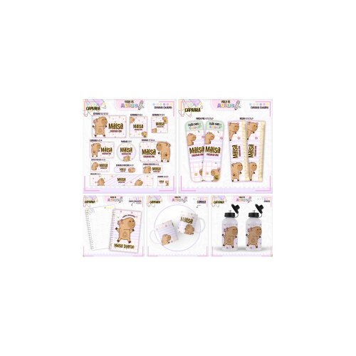 Kit Digital Etiqueta escolar para imprimir  V2 EECapivara