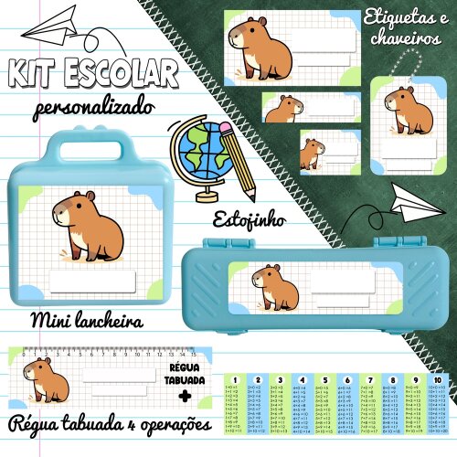 Kit Digital Etiqueta escolar para imprimir  V3 EECapivara