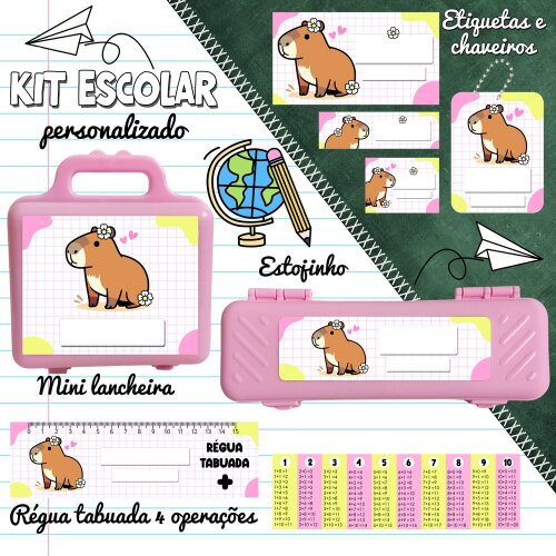 Kit Digital Etiqueta escolar para imprimir  V4 EECapivara