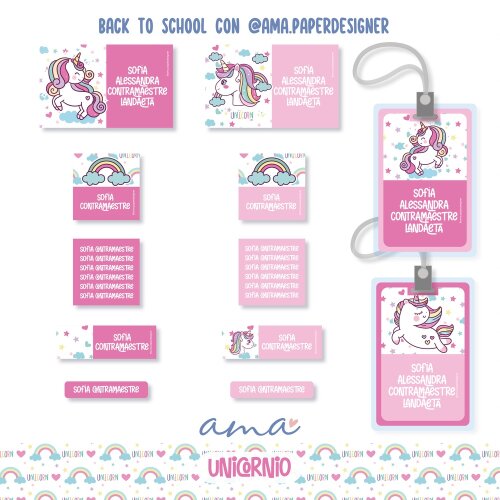 Arquivo Etiqueta Escolar UNICORNIO