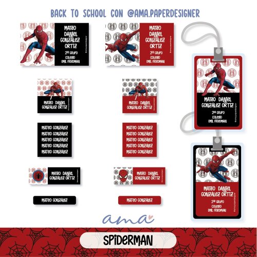 Arquivo Etiqueta Escolar SPIDERMAN