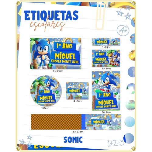 Arquivo Digital etiqueta escolar Sonic V17 EE