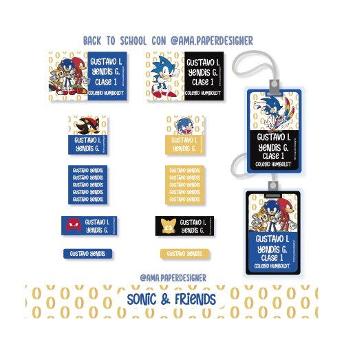 Arquivo Etiqueta Escolar SONIC