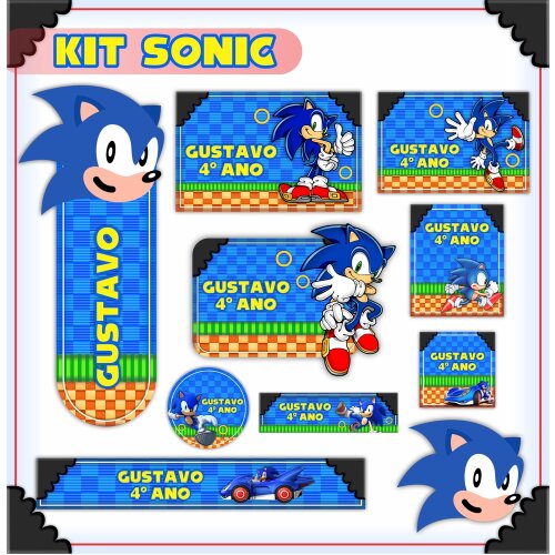 Kit Digital Etiqueta escolar para imprimir Sonic V1 EE