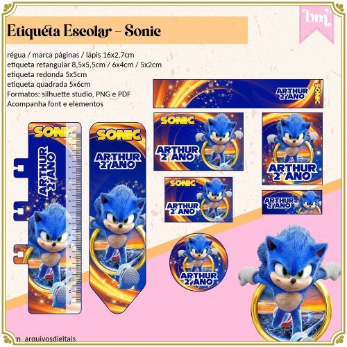 Kit Digital Etiqueta escolar para imprimir Sonic V13 EE