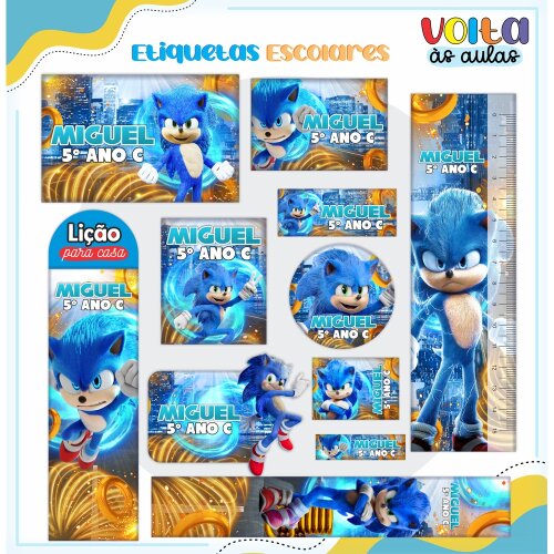 Kit Digital Etiqueta escolar para imprimir Sonic V5 EE