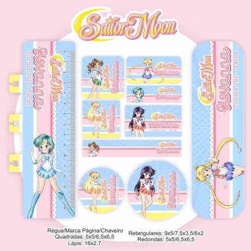 Kit Digital Etiqueta escolar para imprimir Sailor Moon V1 EE