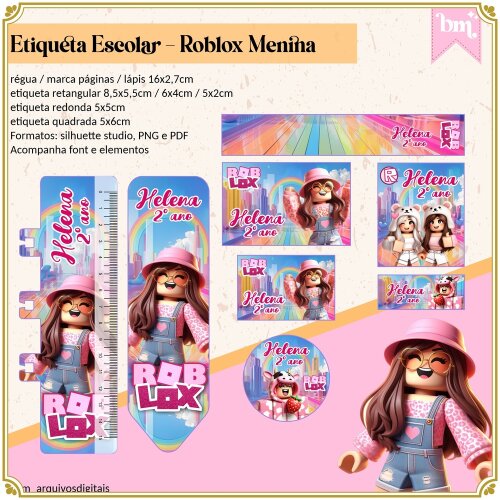 Kit Digital Etiqueta escolar para imprimir Roblox V12 EE