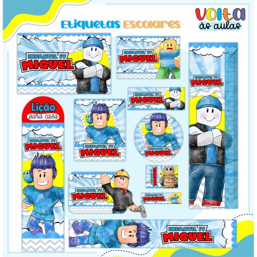 Kit Digital Etiqueta escolar para imprimir Roblox V3 EE