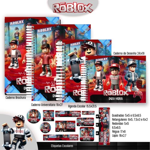 Kit Digital Etiqueta escolar para imprimir Roblox V8 EE